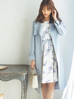 《田中みな実さん着用》サイドレーストレンチコート/ライトブルー