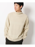 【3L/WEB限定/MADE IN 新潟】市松柄タートルニット/ベージュ(052)
