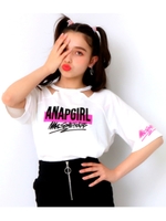 【ANAP GiRL】 両袖ロゴデザイントップス/ホワイト(001)