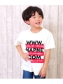 【ANAP KIDS】 ボーダーボックスロゴビッグTシャツ/ホワイト(001)