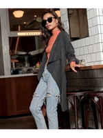 【AnapUSA】ウエストベルトテンセルジャケット/ダークグレー(028)