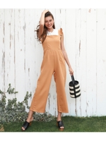 【CHILLE】 肩フリルオールインワン/ベージュ(005)