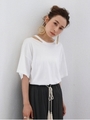 【Ca】ネックスリットTee/O.WHT
