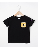 【Champion】100-140cm　「C」ロゴTシャツ/ブラック(019)