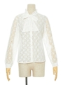 【F i.n.t】総レースボウタイブラウス/OFF WHITE