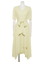 【Je super】カシュクールイレギュラーヘムドレス/ライトイエロー