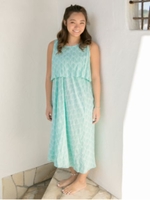 【Kahiko】シェルプリントロングワンピース/ミント