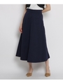 【Lサイズあり/洗える】サイドボタンロングスカート/ネイビー(093)