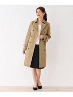 【M-4L/撥水・防花粉】中綿キルトライナー付きトレンチコート/ベージュ(052)