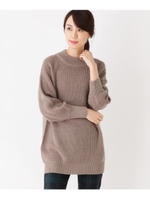 【M-L】ウール混バルキーチュニックニット/ブラウン(042)