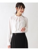 【My style is...掲載】【洗える・42(LL)WEB限定サイズ】スタンドカラーボタンブラウス/ホワイト(001)