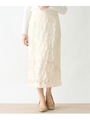 【NAGOYA店・WEB限定】【42(LL)WEB限定サイズ】フラワータイトスカート/ナチュラル(050)