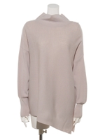 【NOLLEY’S　sophi】総針アシンメトリープルオーバーニット/ベージュ