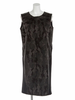 【Rejoove】迷彩ポンチの切り替えワンピース/ブラック