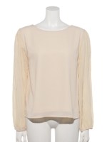 【Rewde】袖ギャザーブラウス（0R13-02111）/ベージュ