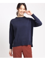 【S~Lサイズあり、洗える】ウール混ニットプルオーバー/ネイビー(093)