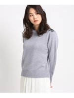 【Sサイズあり】切り替えチェックニット/グレー(012)