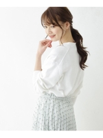 【VERY4月号掲載】【洗える・42(LL)WEB限定サイズ】コットン混Vネックニットトップス/ホワイト(002)