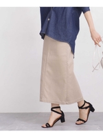 【WEB限定】多機能超撥水ストレッチマキシスカート/ライトベージュ