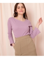 【WEB限定サイズ(LL)あり】アシメテレコカットソー/ロイヤルパープル(082)