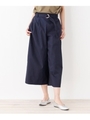 【WEB限定サイズあり】ストレッチタイプライターDカンベルト付ワイドパンツ/ネイビー(093)