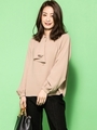 【WEB別注】ラッフルスタンドネックブラウス/ベージュ