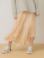 【emmi atelier】ワッシャーフレアスカート/BEG