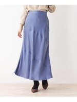 【with1月号掲載】【My style is...掲載】【42(LL)WEB限定サイズ】Aラインマキシスカート/ブルー(092)