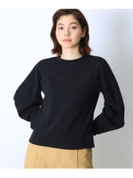 【ウォッシャブル】スウェットバルーンスリーブプルオーバー/ブラック(019)