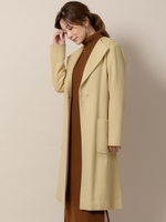 【カタログ掲載】ビーバーノーカラーガウンコート/ベージュ
