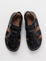 【チャイハネ】フェイクレザーサンダル/ブラック