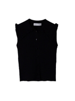 【ニット】リブフラットカラーニット/ブラック