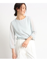 【ハンドウォッシュ】スノーカット七分袖ブラウス/ライトグリーン(021)