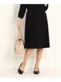 【フォーマル/入卒/ママスーツ/洗える】ツイルセミフレアスカート/ブラック(019)