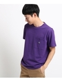 【吸水速乾/セオアルファ糸使用】さらさら無地ポケットTシャツ/パープル(083)