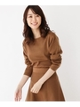 【洗える・34(SS) 42(LL)WEB限定サイズ】総針ボートネックプルオーバー/ブラウン(042)