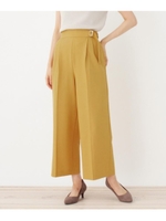 【洗える・34(SS)、42(LL)WEB限定サイズ】サイドバックルワイドパンツ/オーク(034)