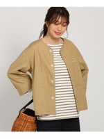 【洗える】DANTON ノーカラージャケット/ベージュ(052)