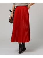 【洗える】アコーディオンプリーツスカート/レッド(062)