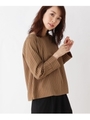 【洗濯機洗いOK・42(LL)WEB限定サイズ】バックスクエアボタンシャツ/タバコブラウン(354)