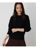 【前後で着れる２WAY】スカーフ付きマルチウェイドルマンニット/ブラック(019)