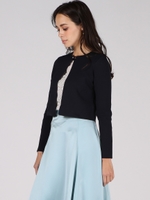 【大きいサイズ】ミラノリブカーディガン/ブラック