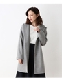【大きいサイズあり・13号・15号】メルトンウール風フーデットコート/ライトグレー(011)
