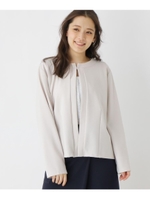 【大きいサイズあり・17号・19号】レースインナー付きノーカラージャケット/ライトベージュ(051)