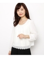 【入卒・大きいサイズあり・17号・19号】チュールレースブラウス/アイボリー(104)