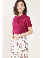 ◆[ウォッシャブル]リヨセルスムースロールネックプルオーバー/ワイン(070)