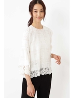 ◆《Endy ROBE》シェリーレイヤードレースブラウス/CHALK(030)