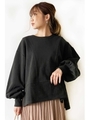 ◆ダブルフェイスシームカットソー/ブラック(010)