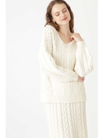 ◆ドロシーケーブル編みニット/CHALK(030)