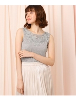 ◆レースモチーフタンクトップ/ライトグレー(011)